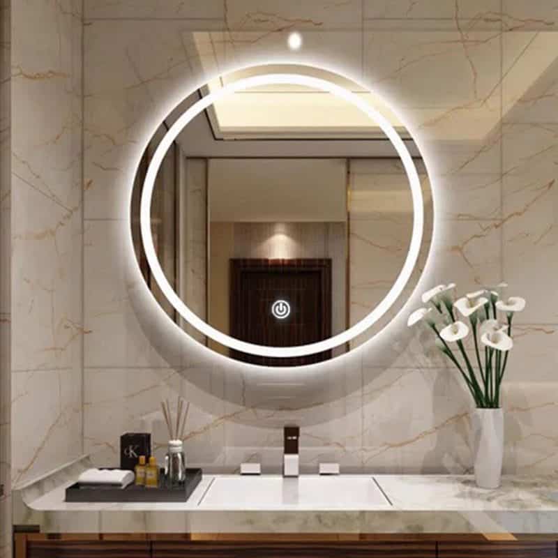 Dual Tone Round LED Mirror with Touch Sensor & Anti-Fog