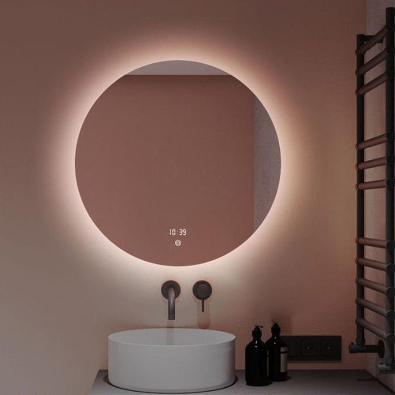 Round LED Bathroom Mirror with Anti-Fog & Touch Sensor