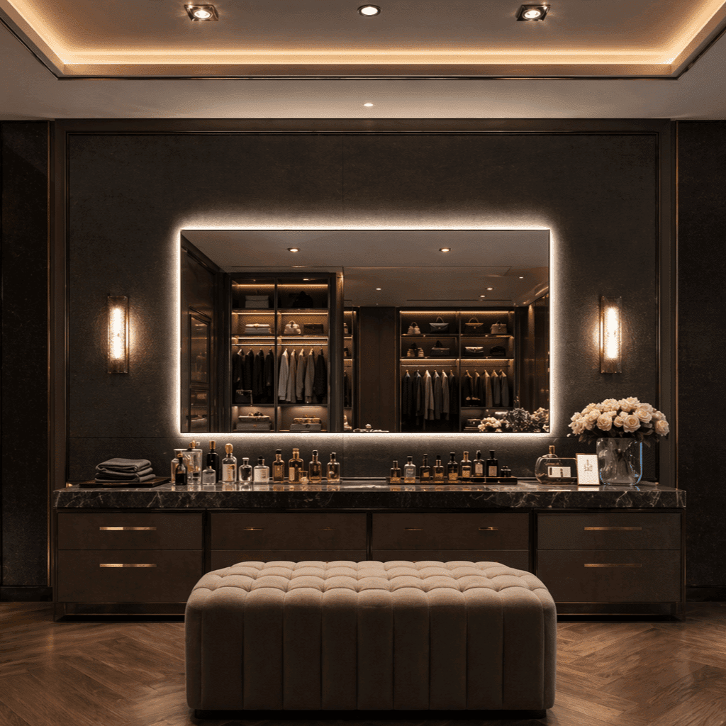 Rectangle led mirror makeup mirror