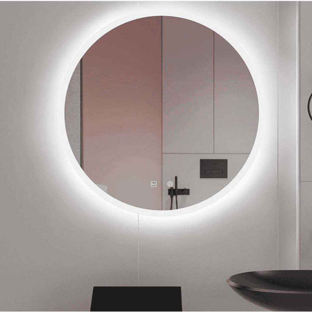 Circular LED Mirror with Soft Backlighting | Modern Frameless Bathroom Mirror