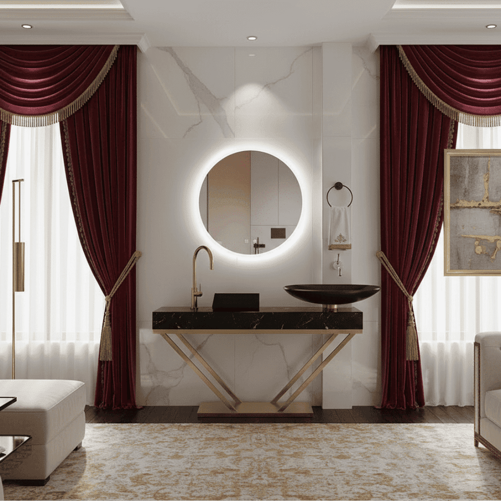 Circular LED Mirror with Soft Backlighting | Modern Frameless Bathroom Mirror