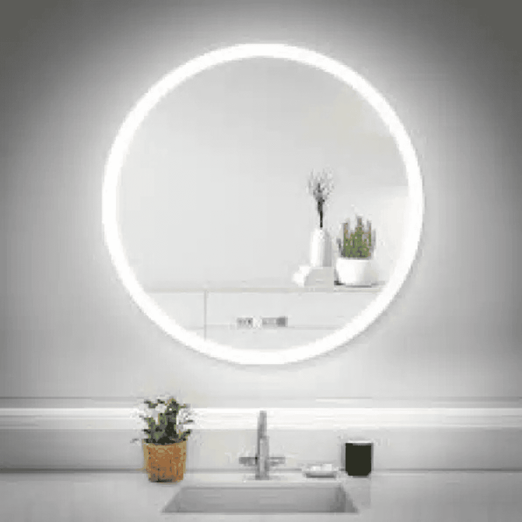 HaloLite™ Round Minimalist LED Bathroom Mirror with Digital Display