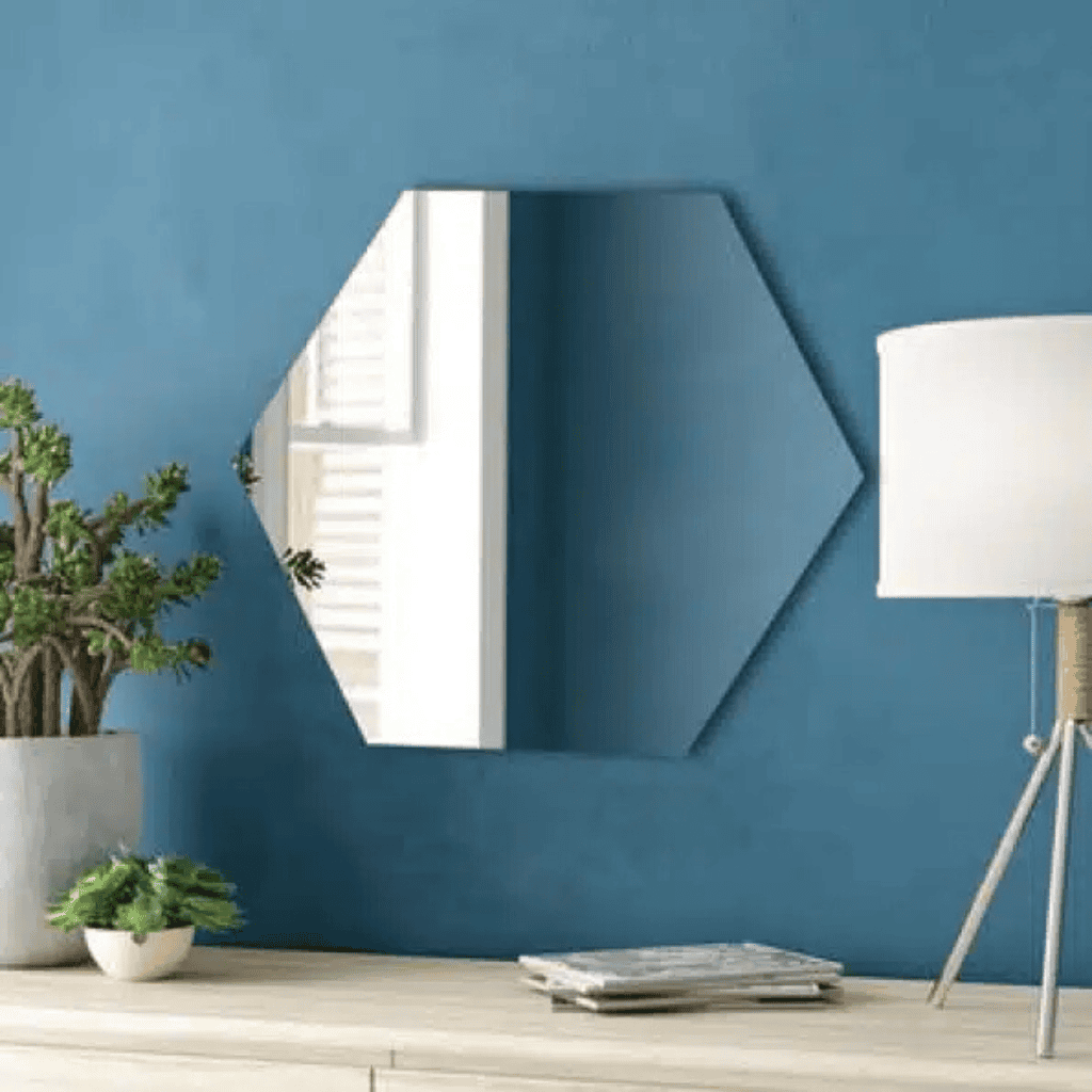 Hexagonal LED Bathroom Mirror with Modern Design