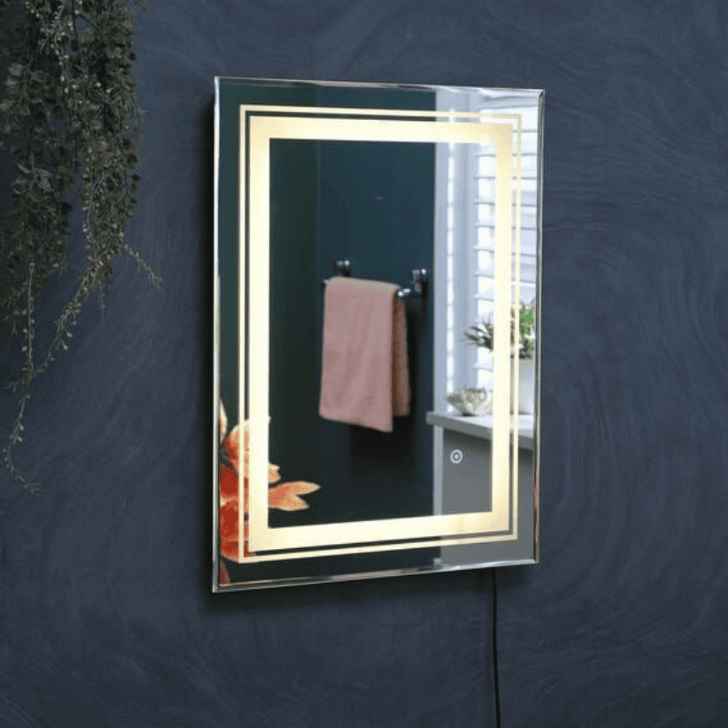 LumaGold™ Golden Glow LED Mirror India – Dual Frame Vanity Mirror with Touch and Anti-Fog