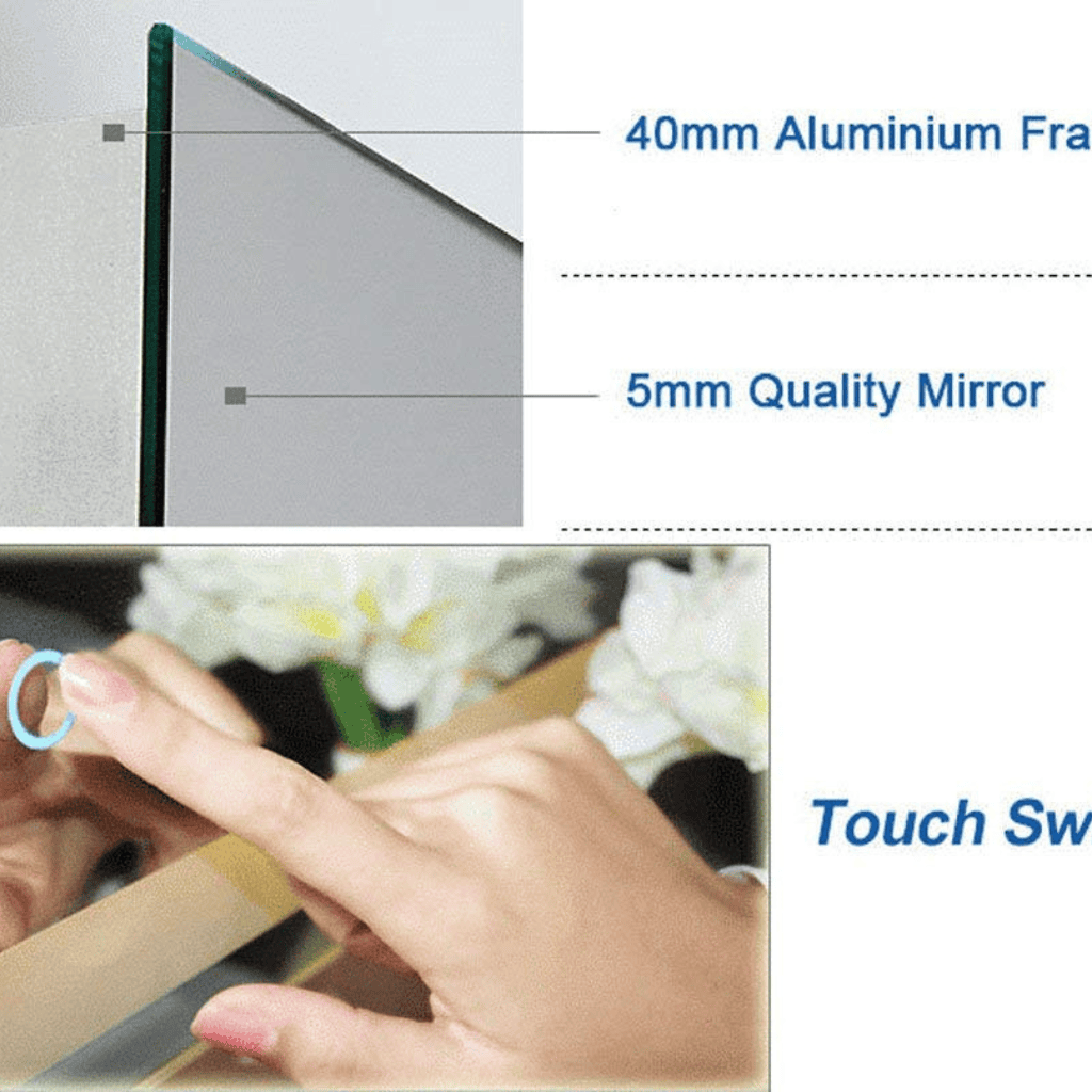 High quality wall mounted magic mirror illuminated 600x anti-fog led smart mirror for bathroom with magnifying