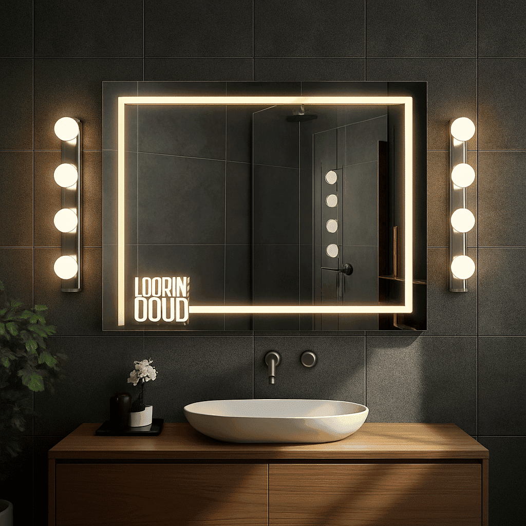 LED Mirror with Illuminated ‘Lookin’ Good’ Text for Stylish Bathrooms