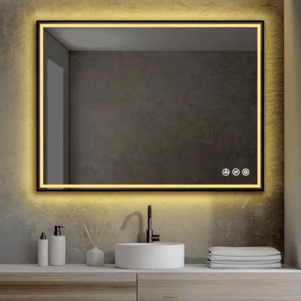 LED Rectangular Mirror – Modern Backlit Mirror with Touch Control and Adjustable Lighting