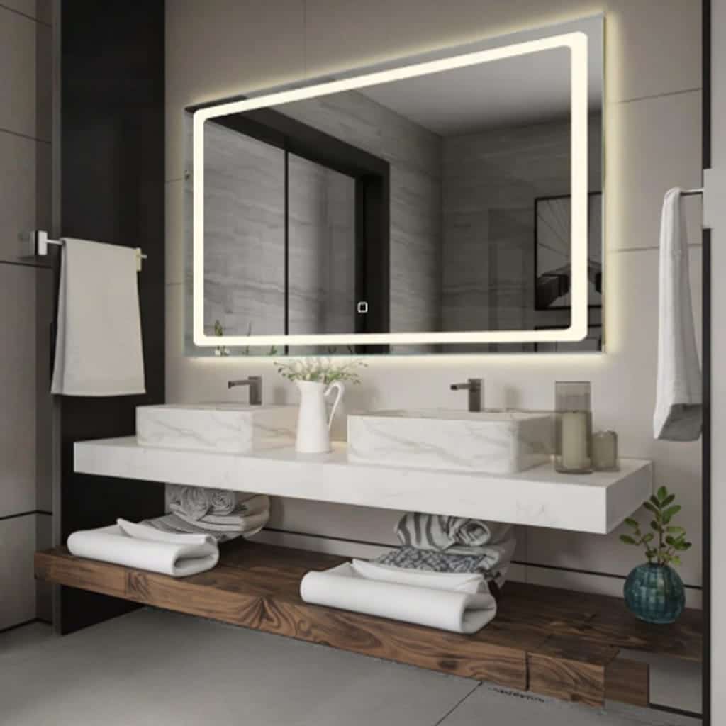 Premium LED Vanity Mirror with Ambient Lighting Design