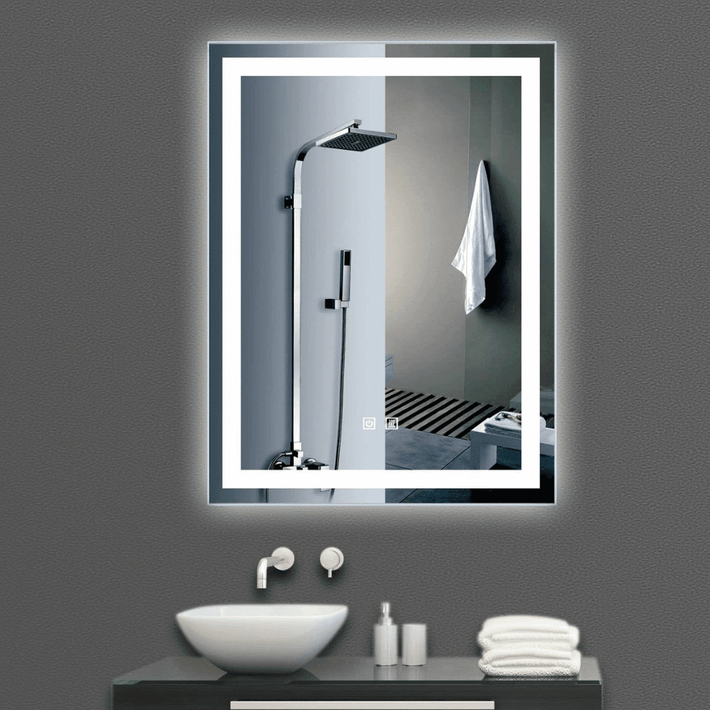 led rectangle mirror grey wall 1