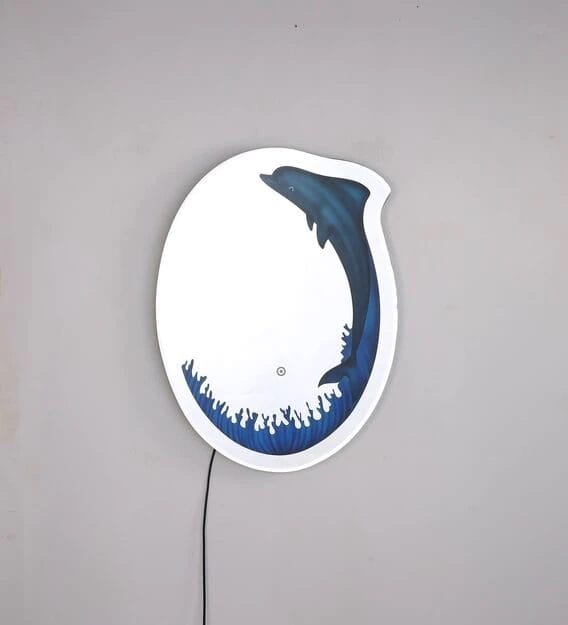 Vibrant Purple Frame Mirror with Touch Sensor