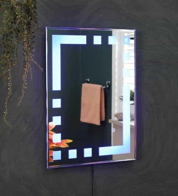 Led Rectangle Wall Mirror In White Colour Led Rectangle Wall Mirror In White Colour Zzbjm9 | LEDMirror.in