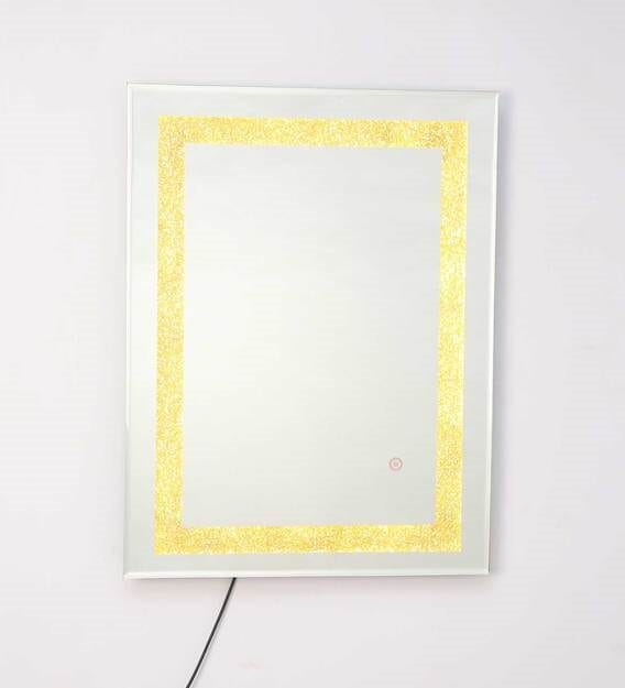 Golden Sparkle Rectangle Mirror with Touch Sensor