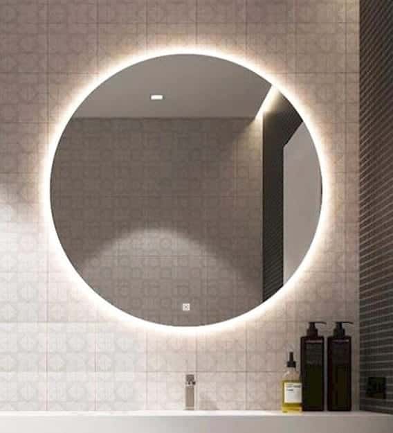 High quality wall smart touch sensor round copper free clear led illuminated bathroom backlit decorative mirror