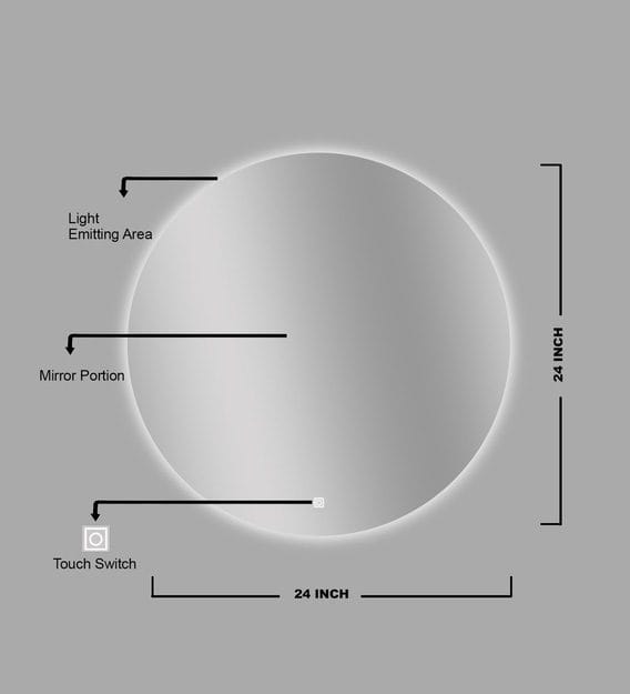 HaloGlow™ Backlit Round LED Mirror India – Soft Glow Edge Mirror for Modern Homes