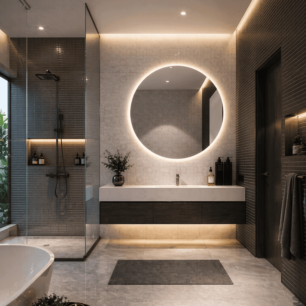 Modern Round LED Decorative Mirror 1