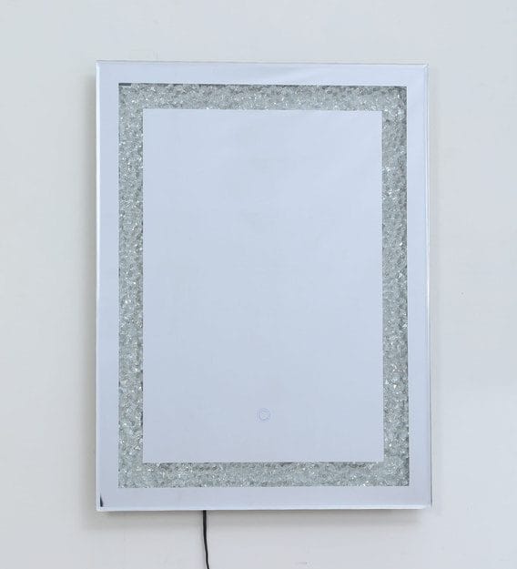 LustraLux™ Gold Glow LED Mirror India – Crackled Frame Luxury Mirror with Warm Light and Touch Sensor