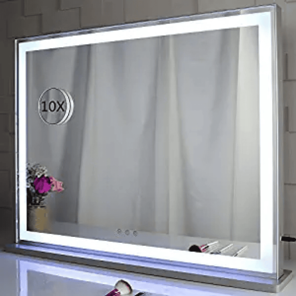 LED Vanity Mirror with 10x Magnification and Adjustable Lighting – Modern Lighted Mirror for Makeup and Grooming