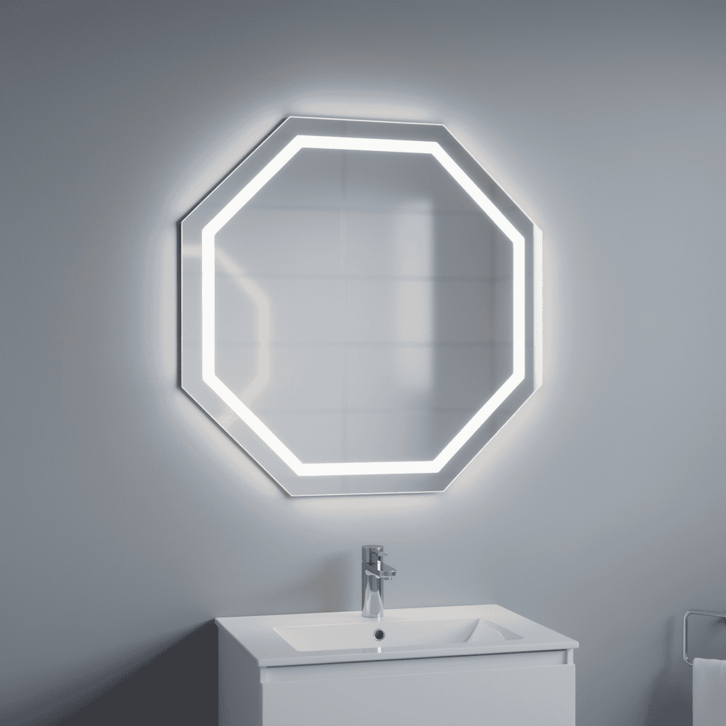 HexaGlow LED Bathroom Mirror – Futuristic Hexagon LED Frame