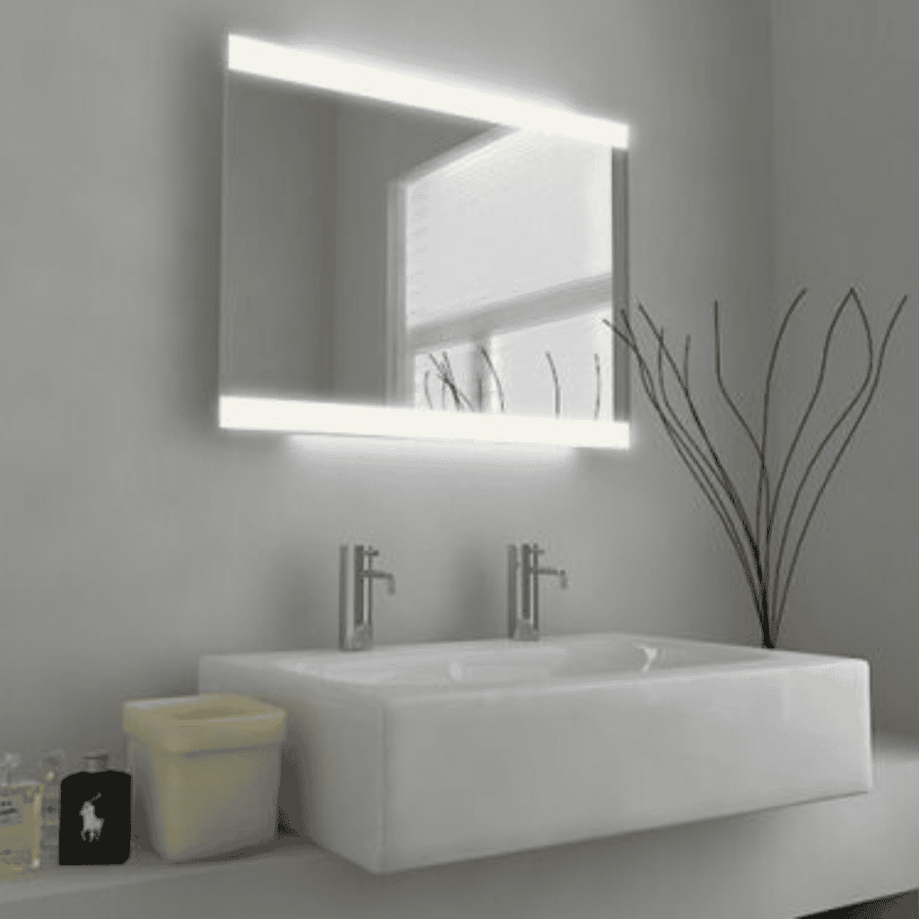 LED Mirror with Dual Light Strips – Modern Lighted Mirror for Bathrooms and Vanity Areas