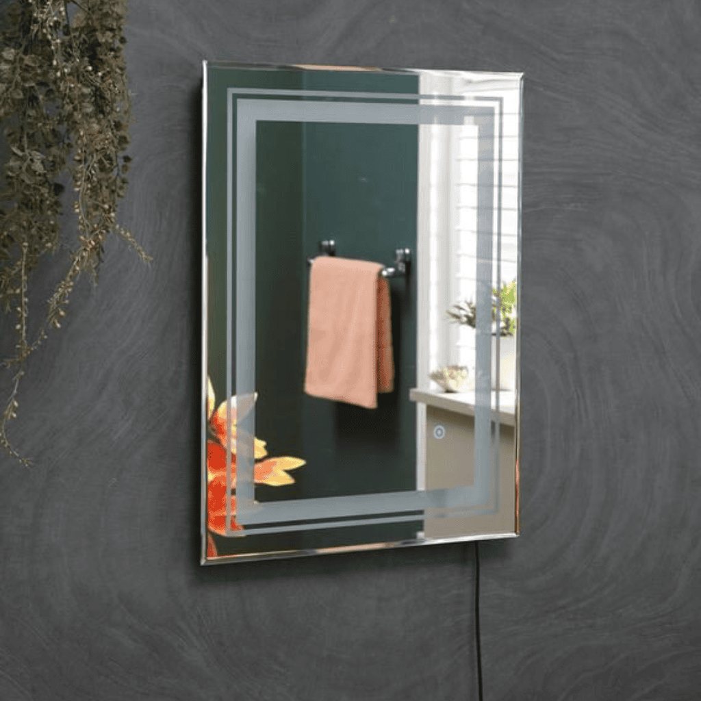 LumaGold™ Golden Glow LED Mirror India – Dual Frame Vanity Mirror with Touch and Anti-Fog