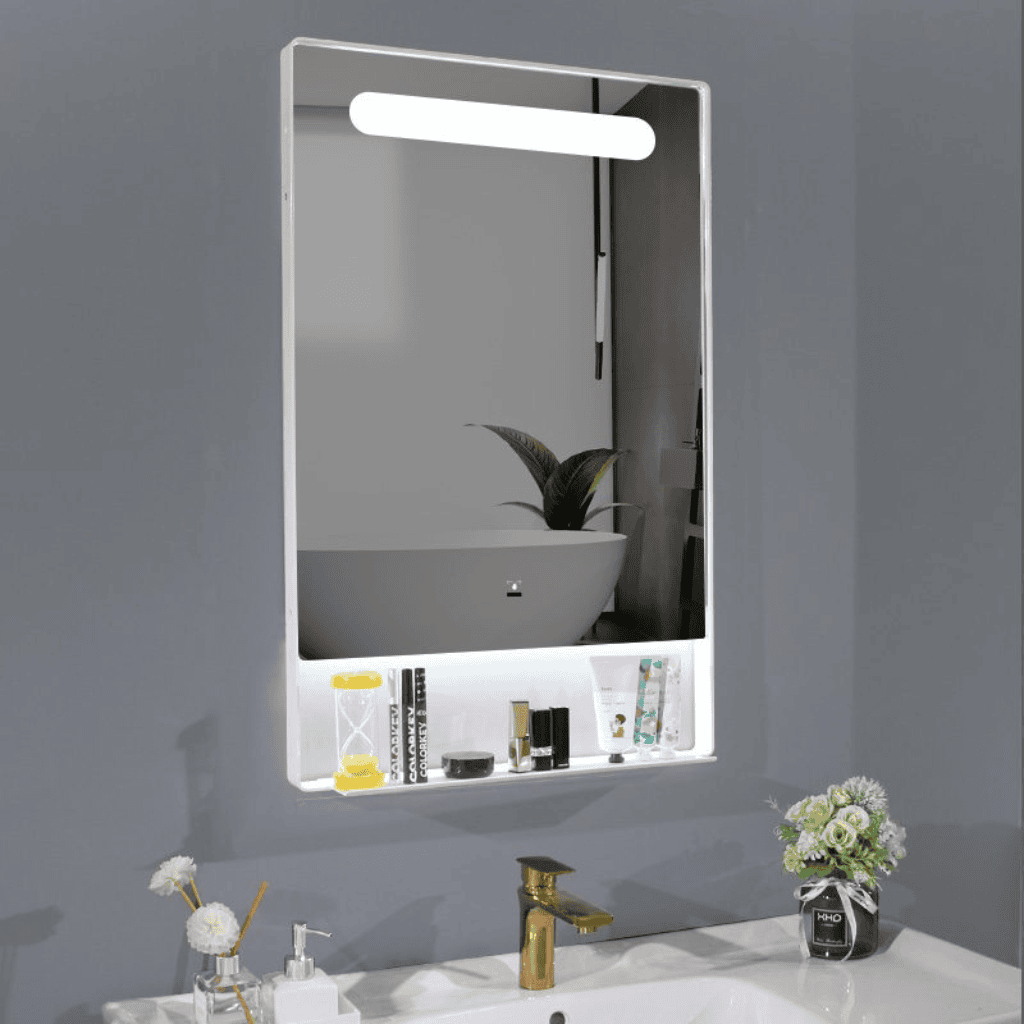 LED Mirror Cabinet with Storage – Wall-Mounted Smart Bathroom Organizer