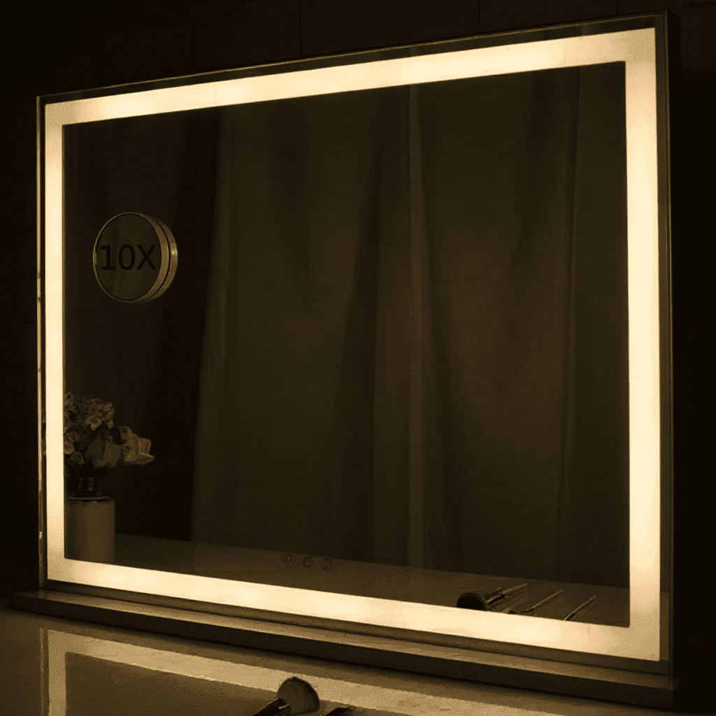 Luxury Rectangular LED Bathroom Mirror with 10X Magnifying Mirror 1