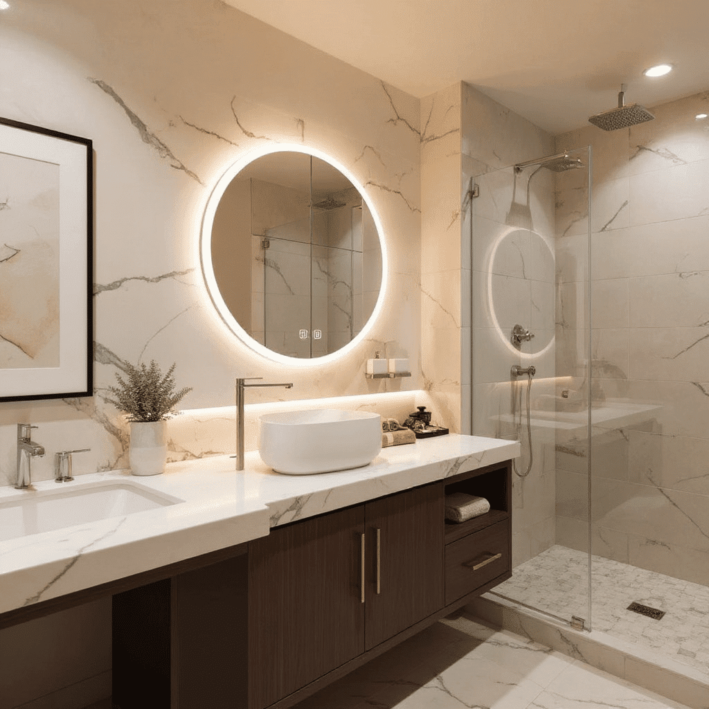 Premium Round LED Vanity Mirror with Soft White Light