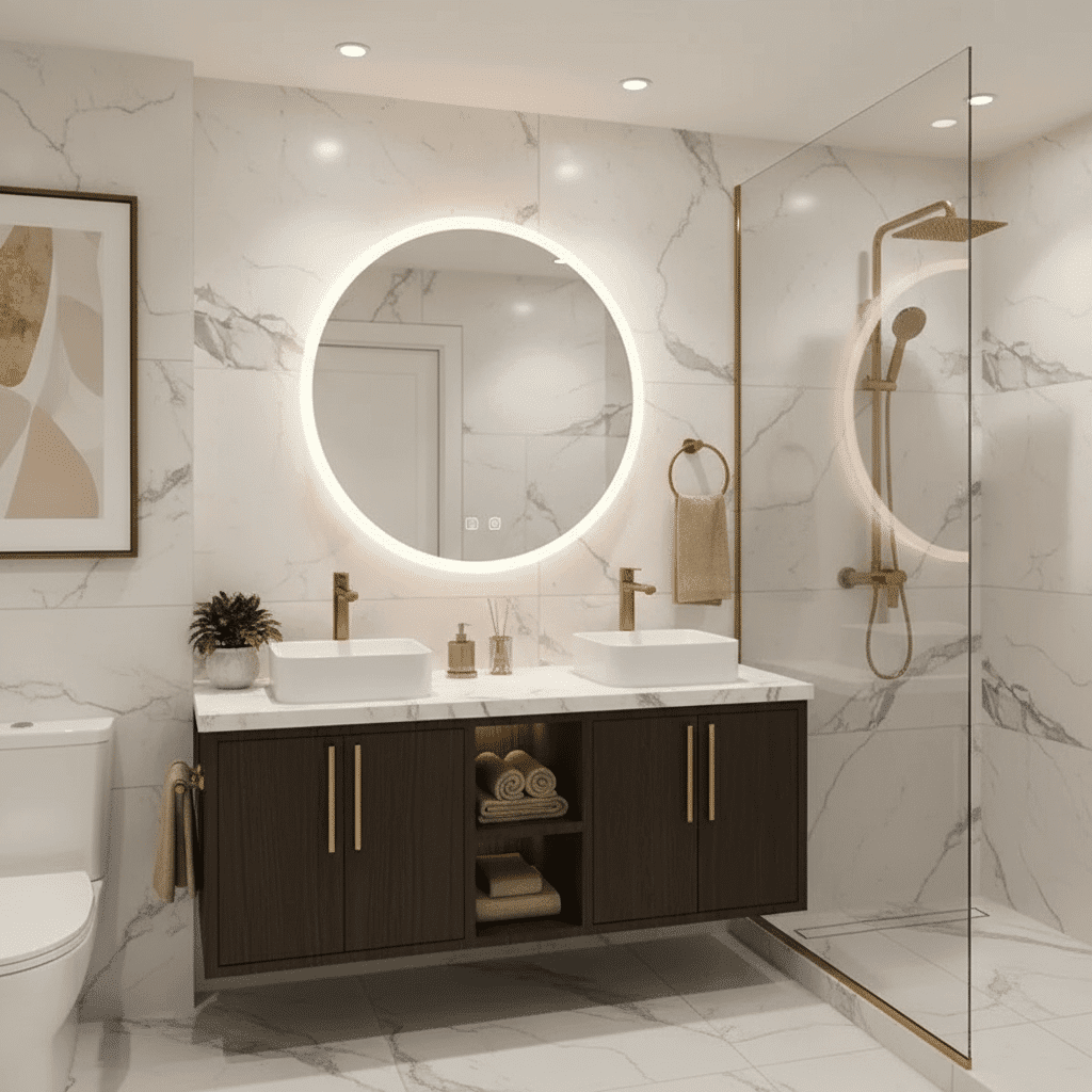 Premium Round LED Vanity Mirror with Soft White Light