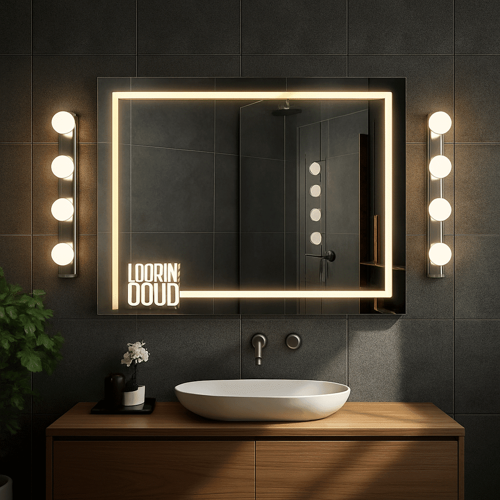 LED Mirror with Illuminated ‘Lookin’ Good’ Text for Stylish Bathrooms