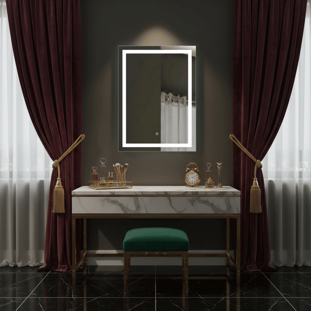 2025 Modern Salon Style Rectangular illuminated Led mirror c