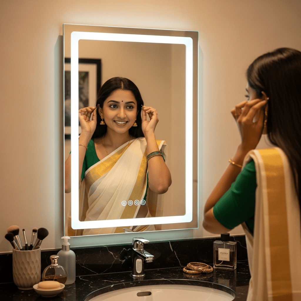 2025 Modern Salon Style Rectangular illuminated Led mirror c