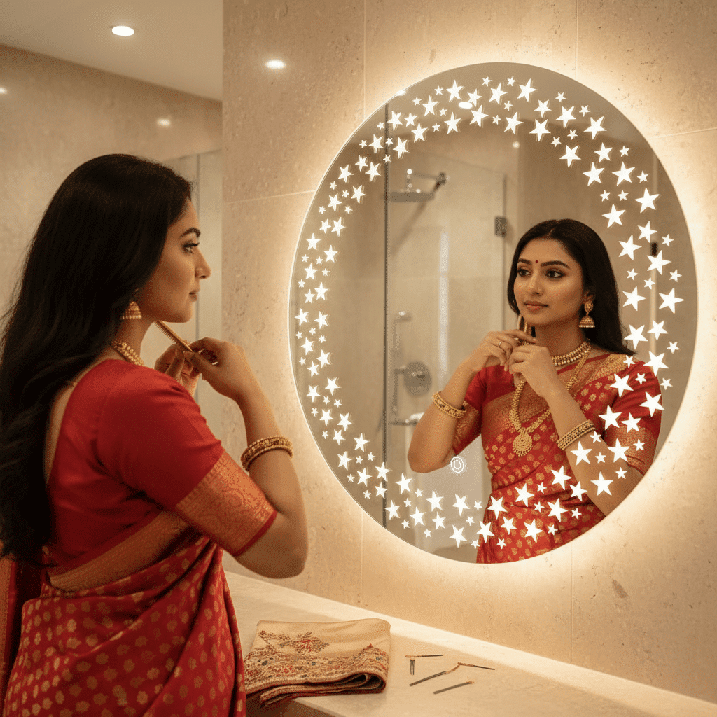 Twinkling Stars LED Bathroom Mirror – Illuminated Mirror with Starry Design and Touch Sensor 4 Twinkling Stars LED Bathroom Mirror – Illuminated Mirror with Starry Design and Touch Sensor 4