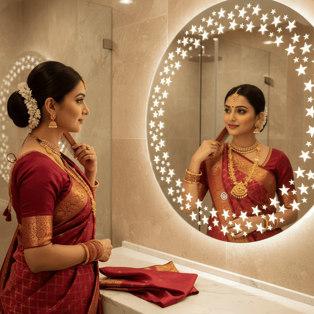 Twinkling Stars LED Bathroom Mirror – Illuminated Mirror with Starry Design and Touch Sensor 1