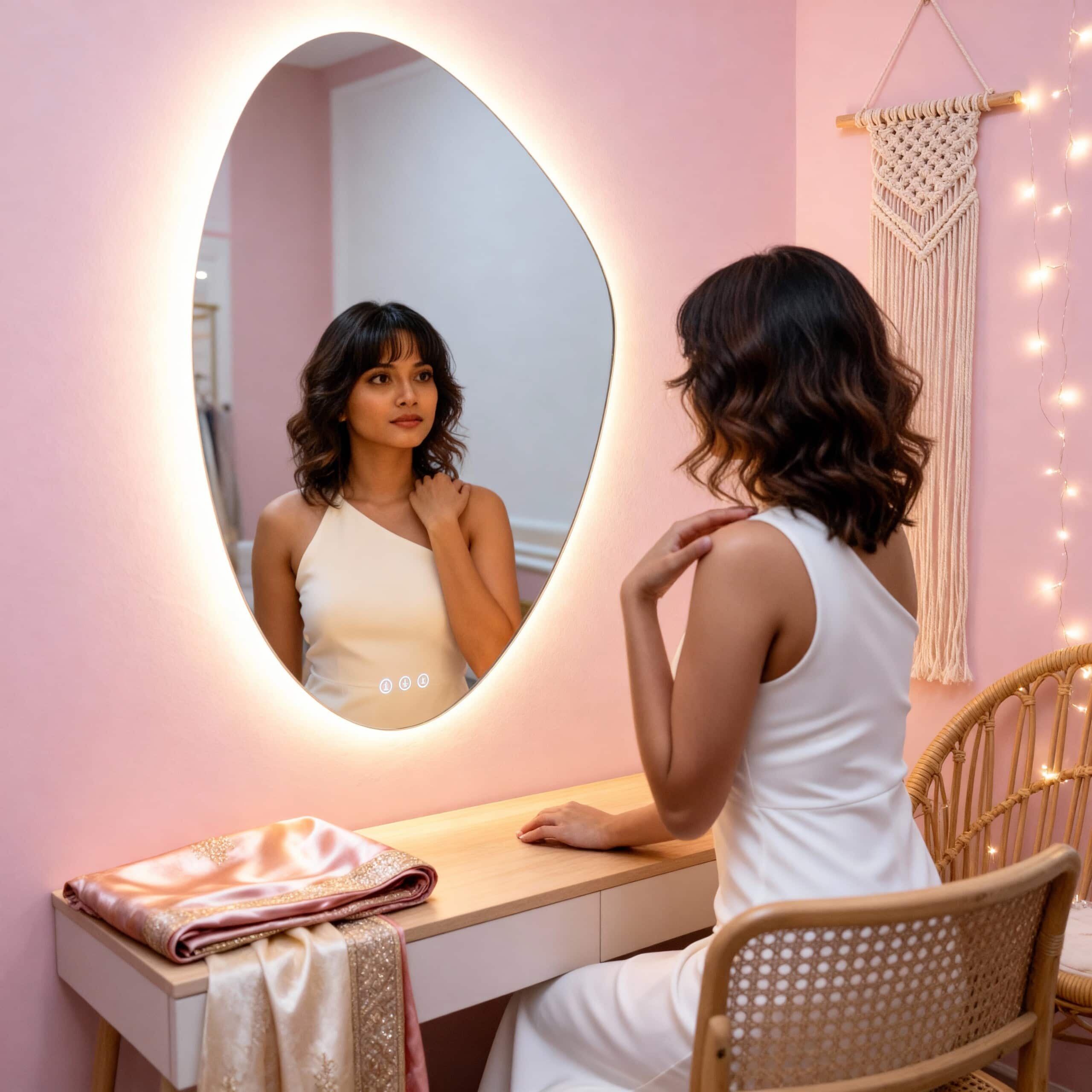 Geometric Pattern LED Mirror 2