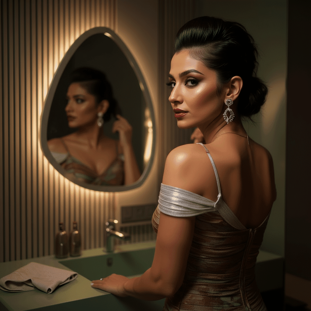 Luxury Oval LED Mirror with Touch Sensor – Frosted Edge Design 1 Luxury Oval LED Mirror with Touch Sensor – Frosted Edge Design 1