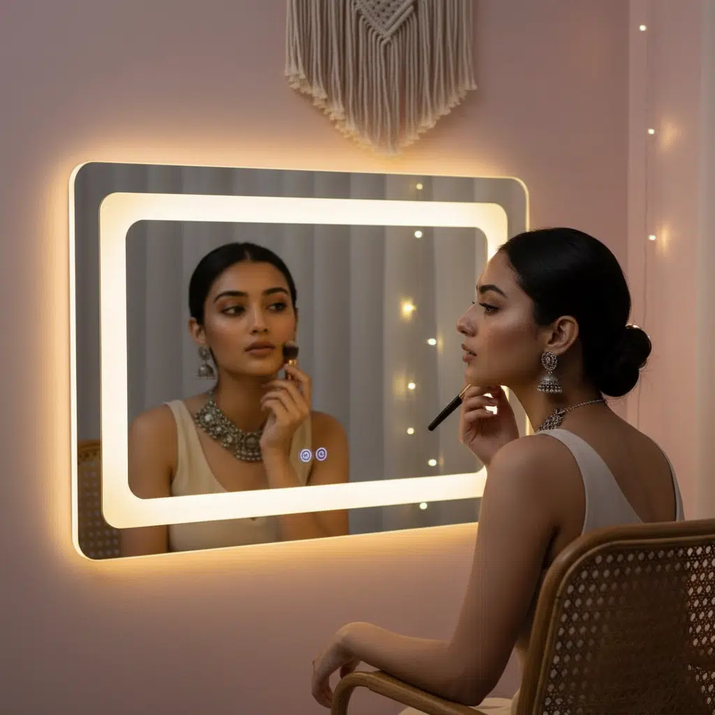 Frameless Rounded Rectangle LED Mirror