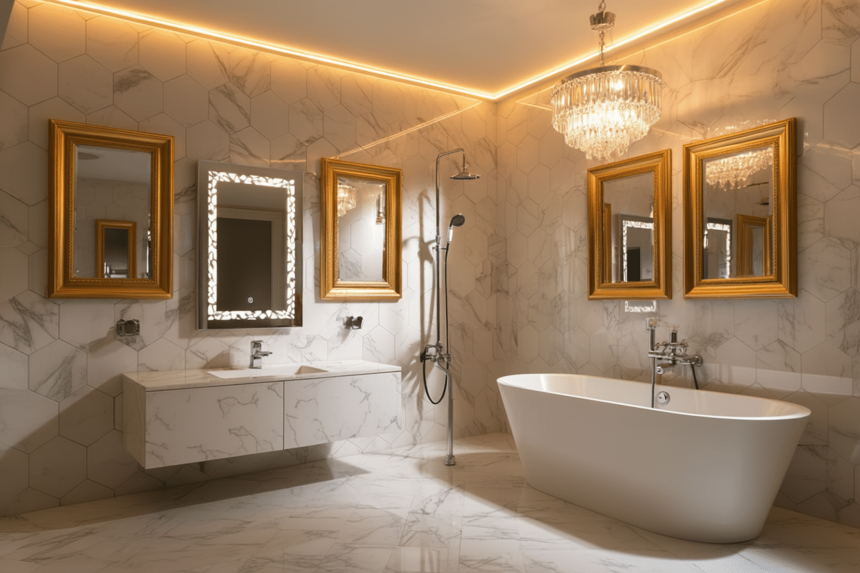 Dual Glow Rectangular LED Bathroom Mirror – Front & Edge Light