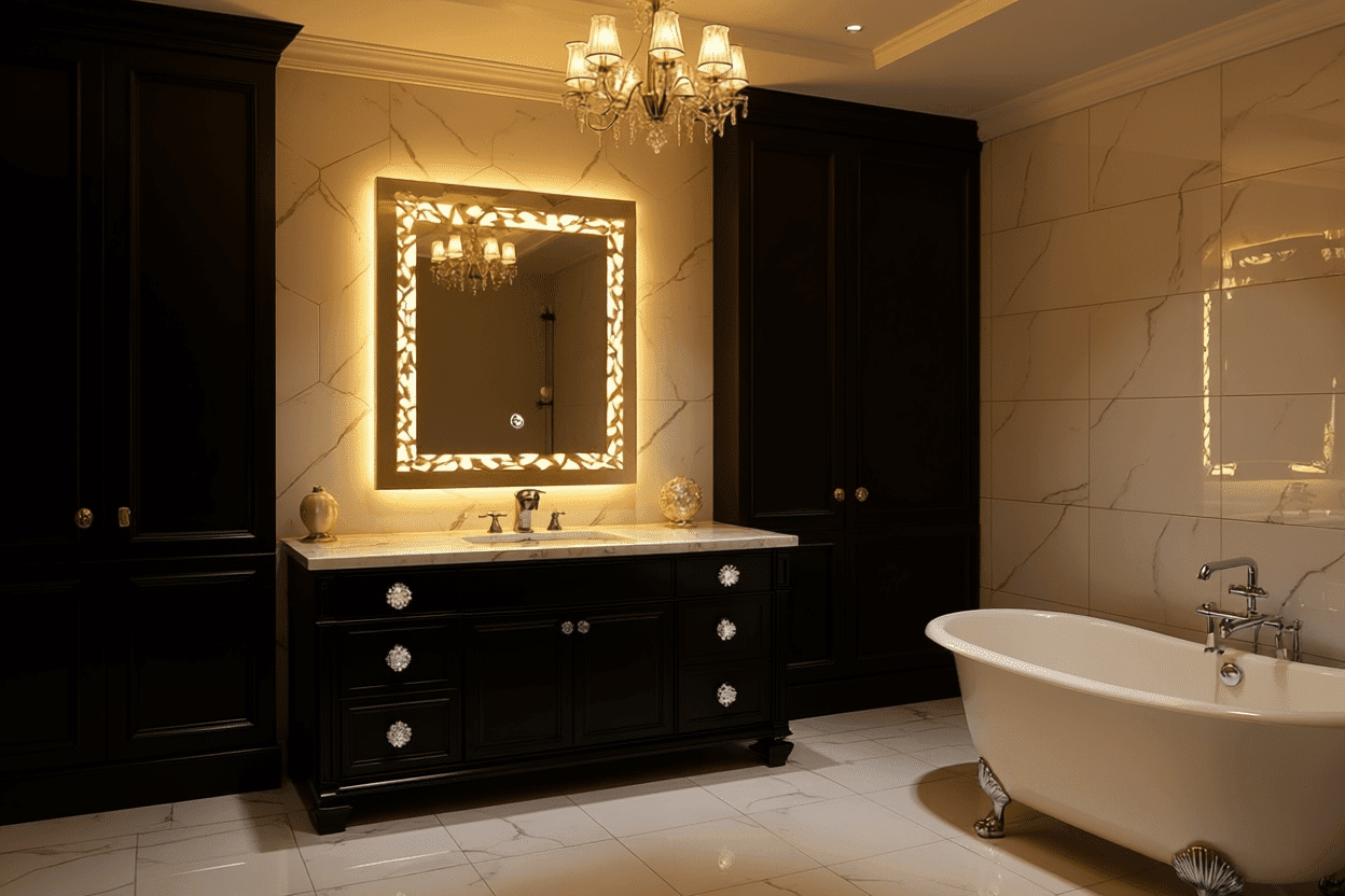 Dual Glow Rectangular LED Bathroom Mirror – Front & Edge Light
