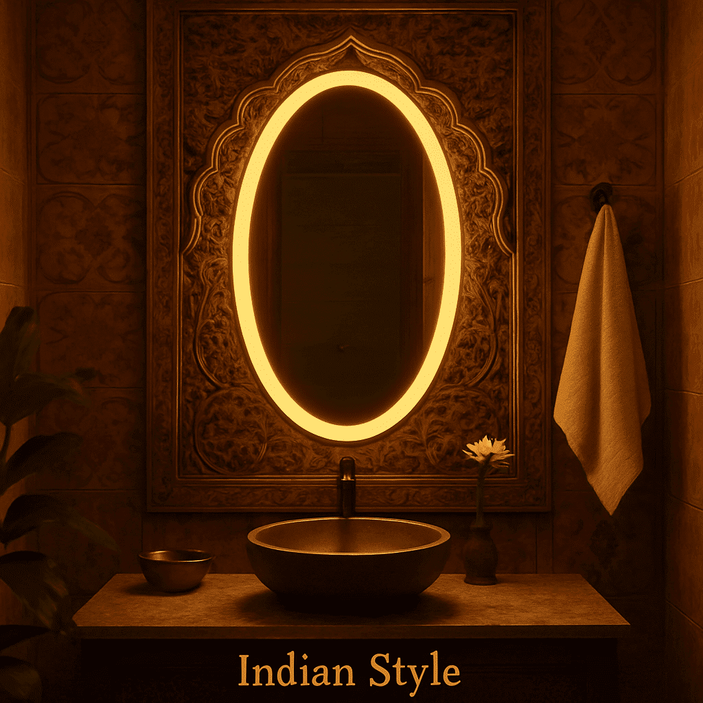 Fairy Tale Oval LED Bathroom Mirror with Warm Glow 2