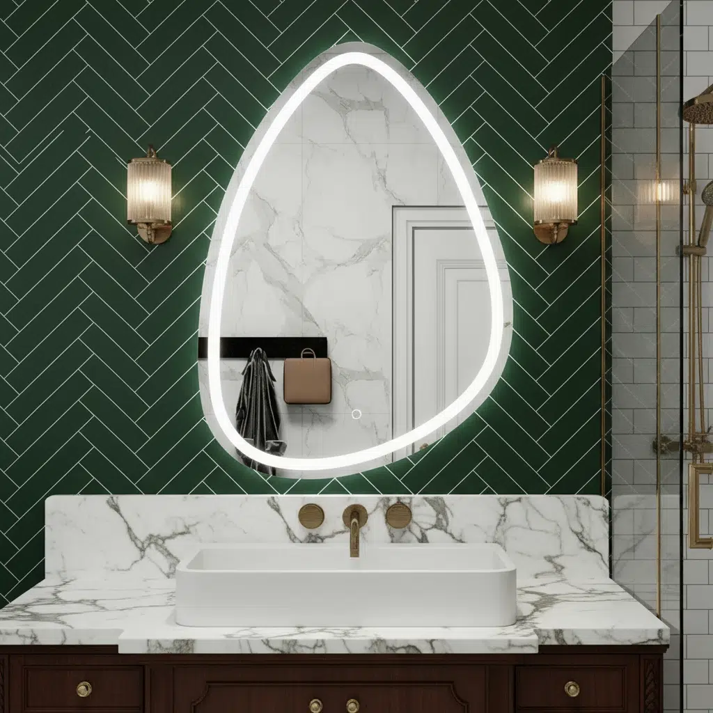 Oval Frosted LED Mirror with Touch Sensor