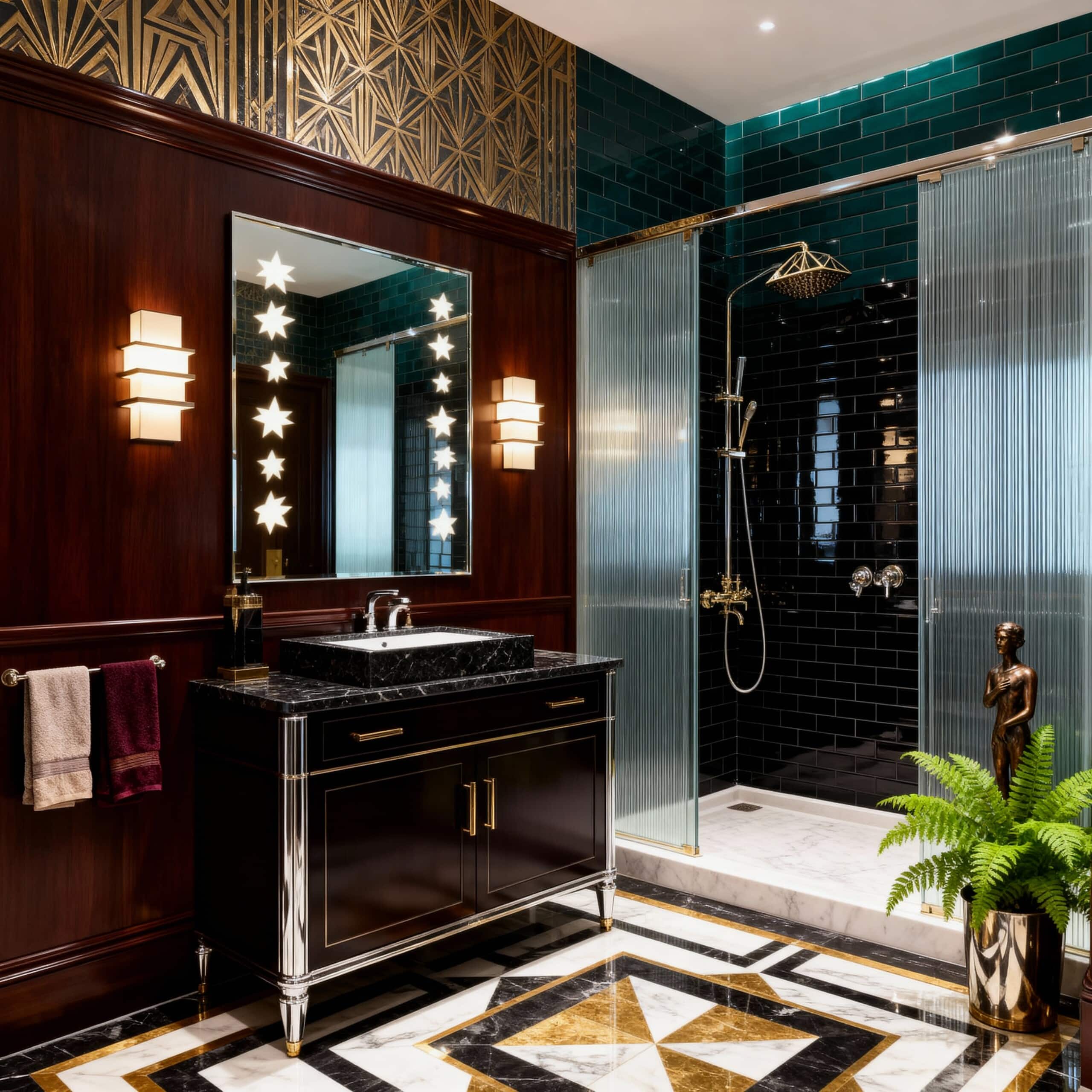 Premium Decorative Bathroom Mirror with Leaf Design