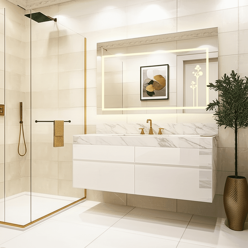 Rectangle frosted design ledmirror