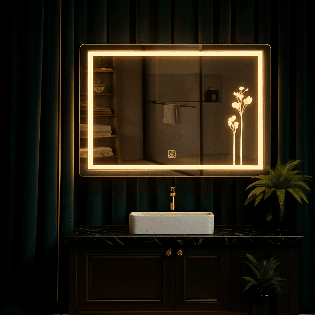 Rectangle frosted design ledmirror