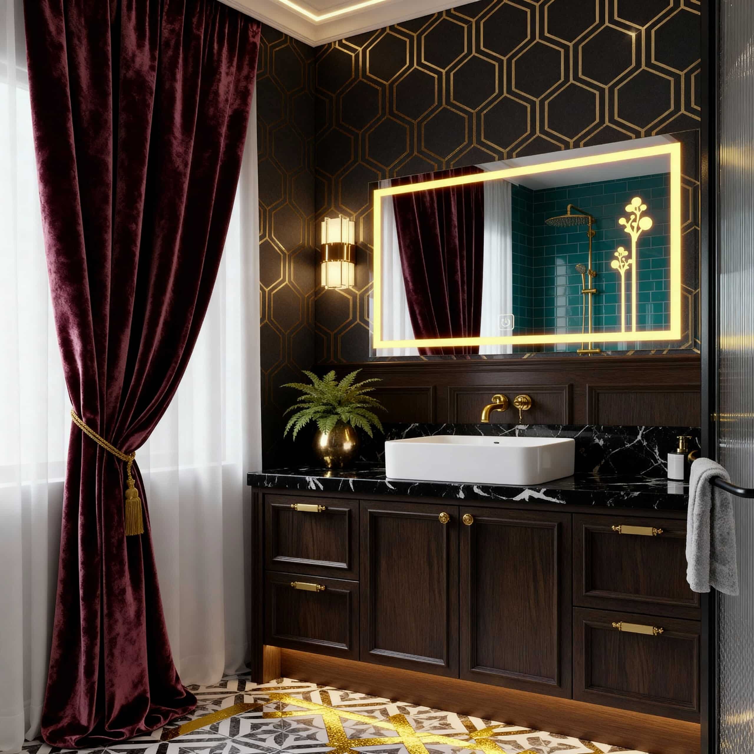 Rectangle frosted design ledmirror
