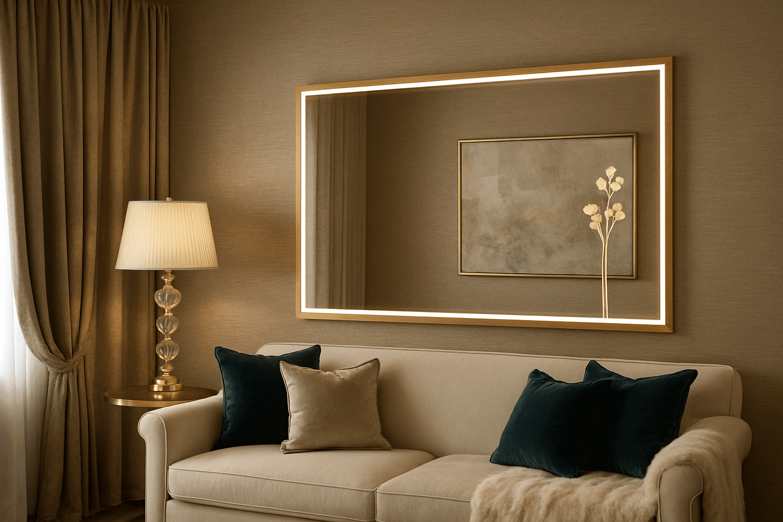 Rectangle frosted design ledmirror