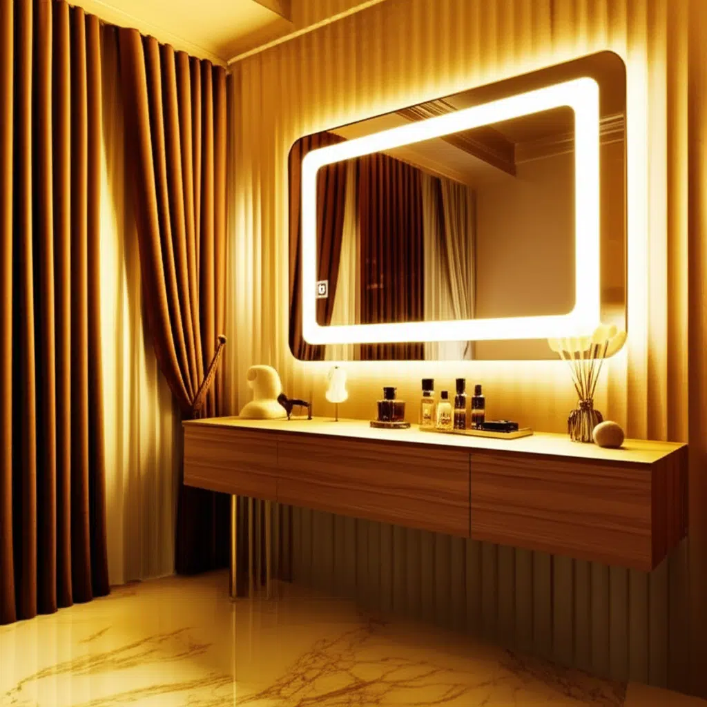 Frameless Rounded Rectangle LED Mirror