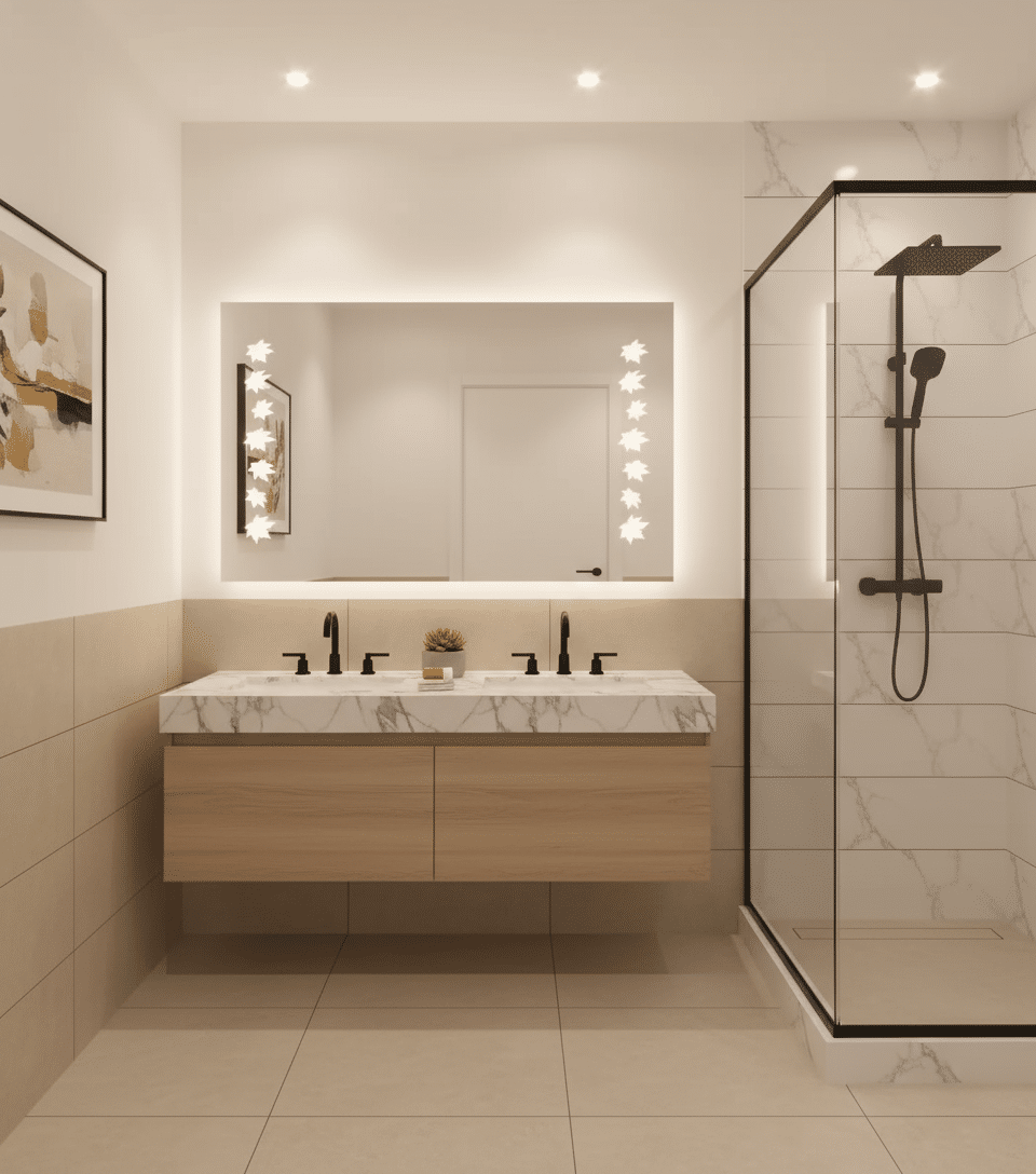 Premium Decorative Bathroom Mirror with Leaf Design