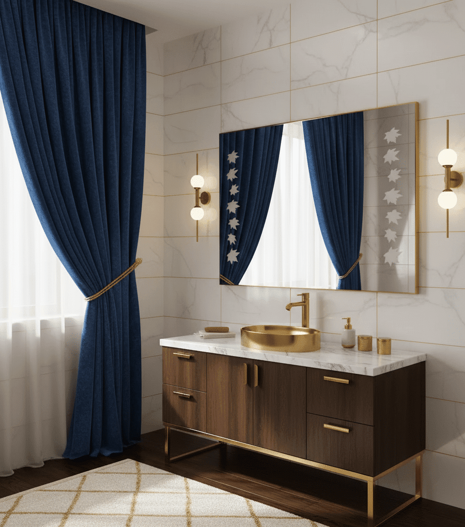 Premium Decorative Bathroom Mirror with Leaf Design