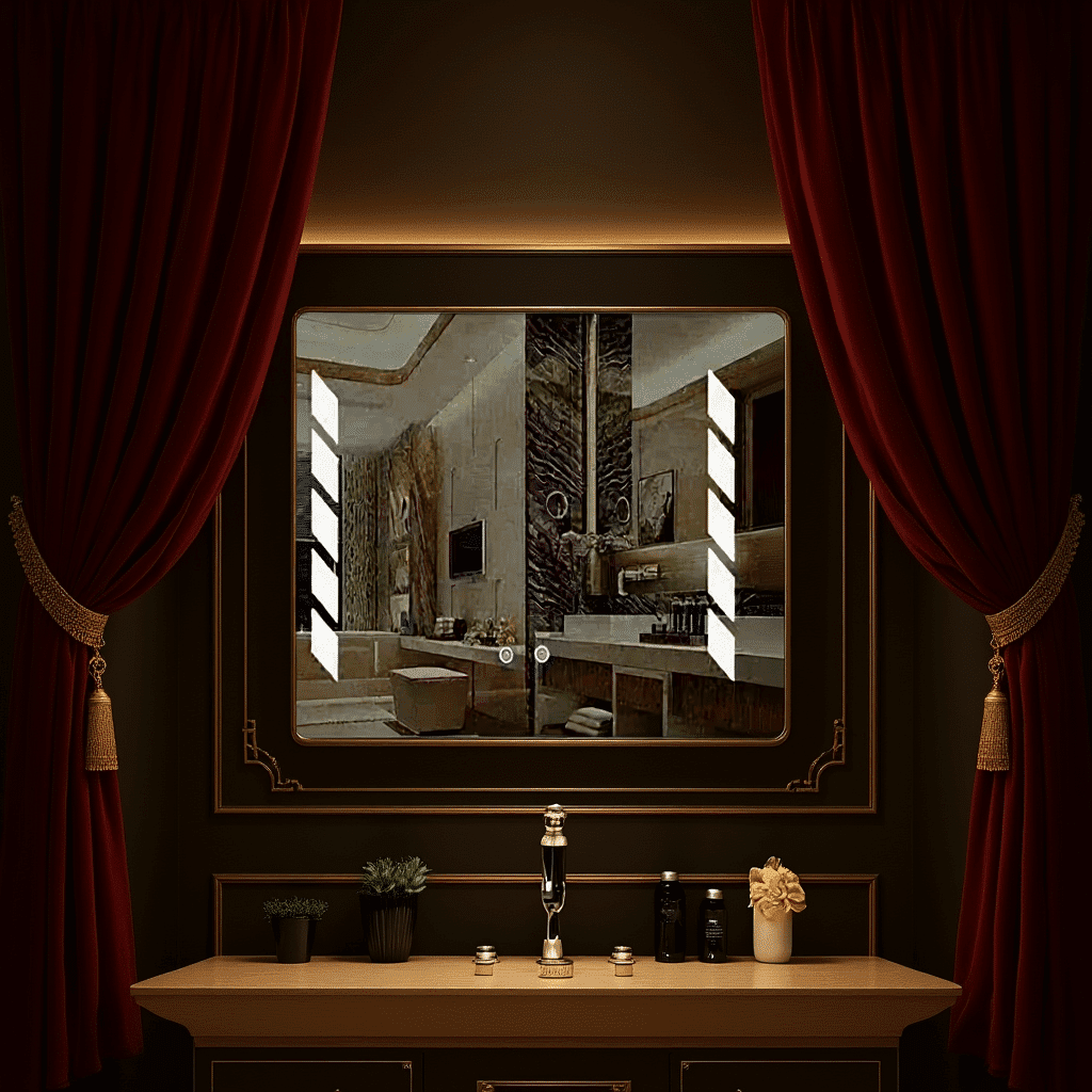 Chevron Strip Touch Sensor LED Bathroom Mirror 4 Chevron Strip Touch Sensor LED Bathroom Mirror 4