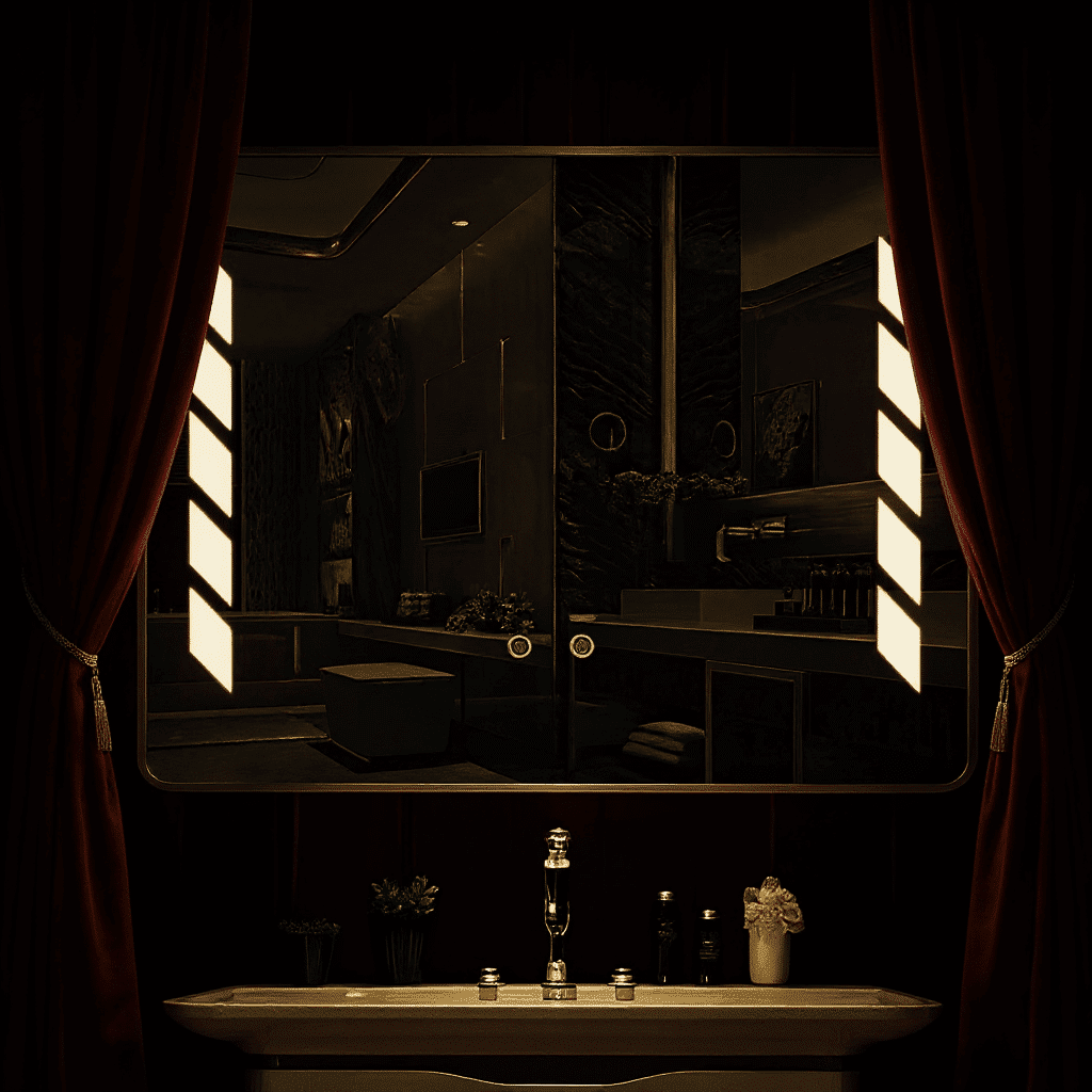 Chevron Strip Touch Sensor LED Bathroom Mirror 8 Chevron Strip Touch Sensor LED Bathroom Mirror 8